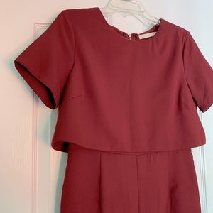 Red short-sleeved jumpsuit